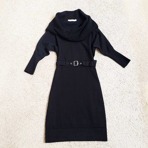Karen Millen sweater dress bodycone black $360